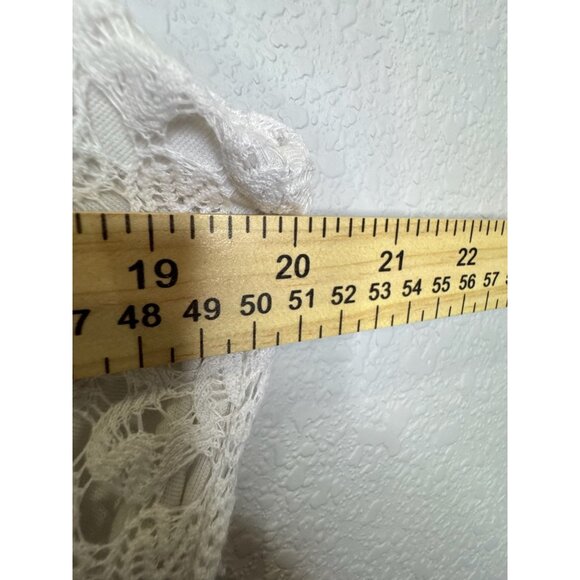 Cold Shoulder White Lace Midi Dress Rabbit Rabbit Rabbit Size 16 Polyester Elega - Picture 7 of 8